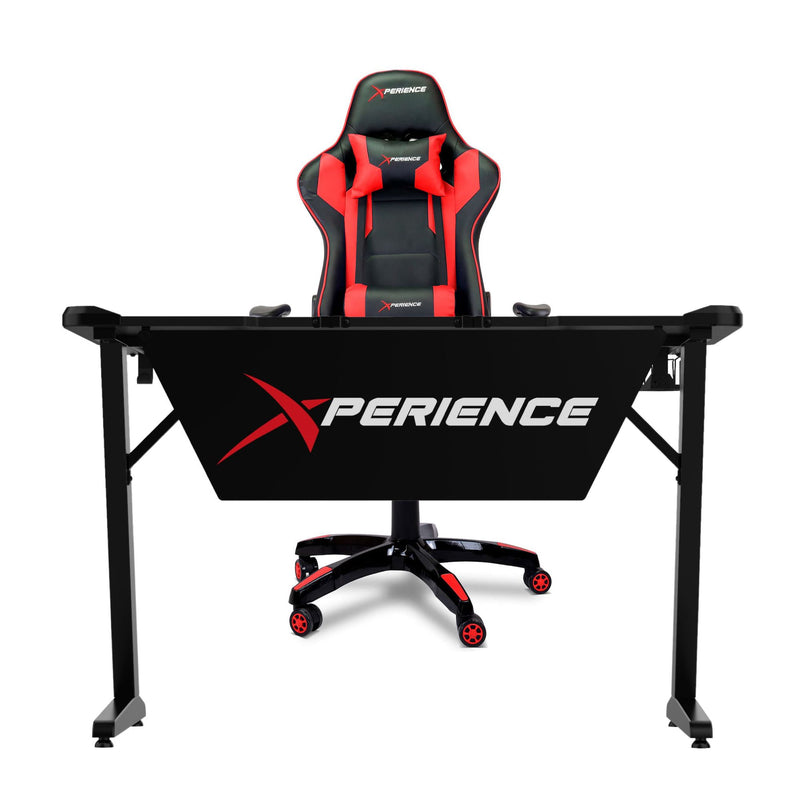 Kit Mesa Gamer + Cadeira Gamer Xperience Ultra Vermelha, Braço Ajustável e Sistema de Inclinação Avançado