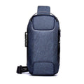 Bolsa Antifurto de Ombro Multifuncional com Travas de Segurança e Carregador Usb eletronicos 057 AmploTech Azul 