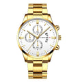 Relógio Masculino Cuena Estilo Inox - Luxury Watch relógio 019 AmploTech Dourado com Branco 