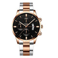 Relógio Masculino Cuena Estilo Inox - Luxury Watch relógio 019 AmploTech Prata com Dourado e Preto 