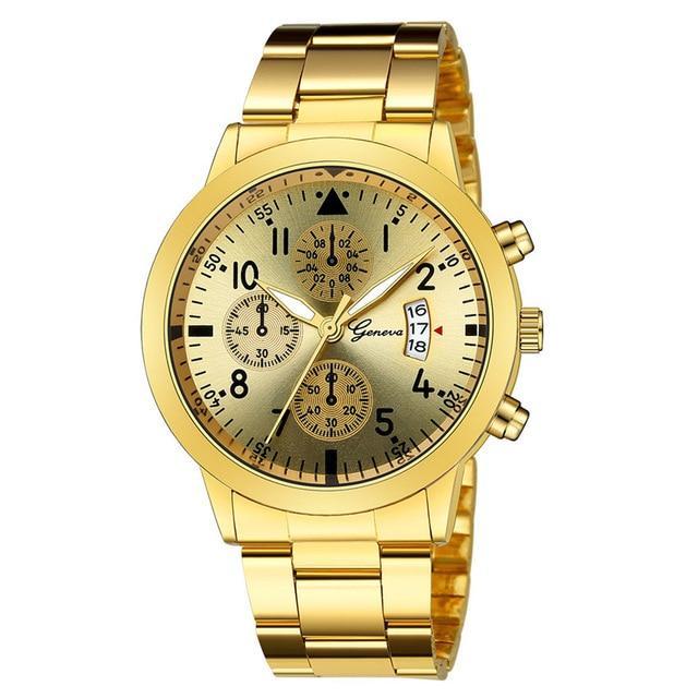 Relógio Masculino Geneva - Classic Watch relógio 021 AmploTech Dourado 