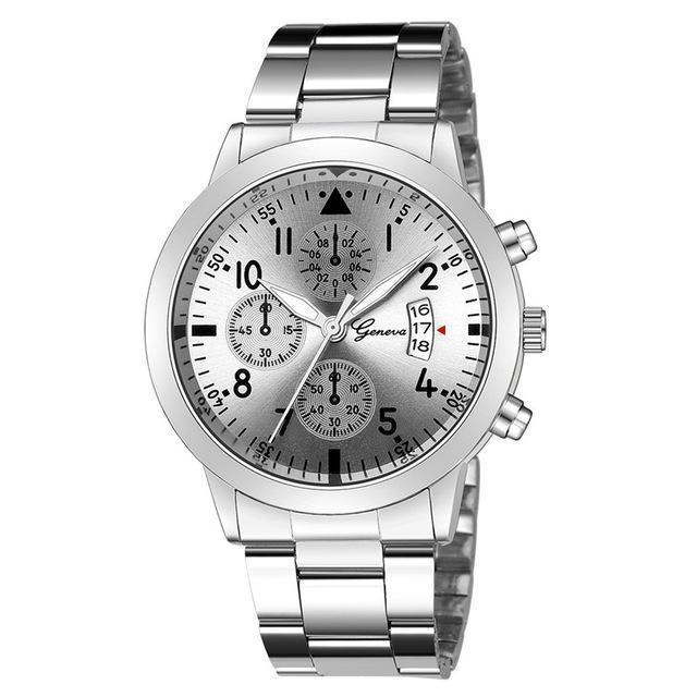 Relógio Masculino Geneva - Classic Watch relógio 021 AmploTech Prata 