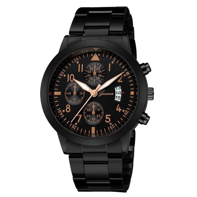 Relógio Masculino Geneva - Classic Watch relógio 021 AmploTech Preto/ Rose 